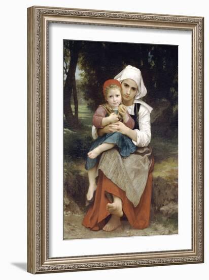 Breton Brother and Sister-William Adolphe Bouguereau-Framed Premium Giclee Print