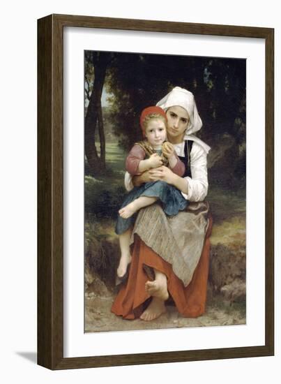 Breton Brother and Sister-William Adolphe Bouguereau-Framed Premium Giclee Print