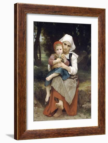 Breton Brother and Sister-William Adolphe Bouguereau-Framed Premium Giclee Print