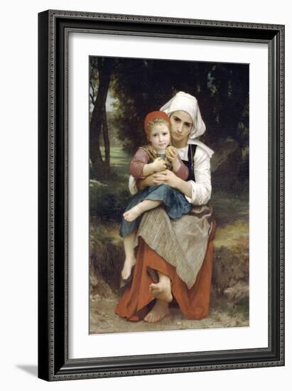 Breton Brother and Sister-William Adolphe Bouguereau-Framed Premium Giclee Print