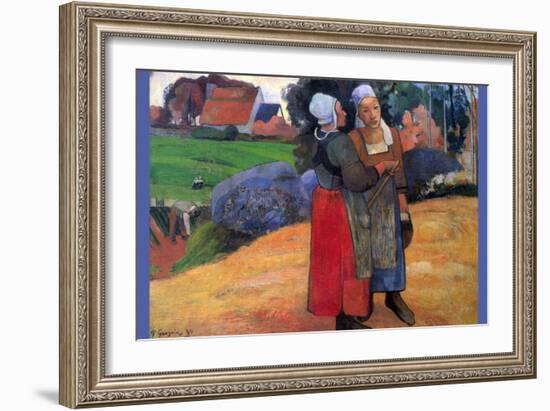 Breton Farmers-Paul Gauguin-Framed Art Print