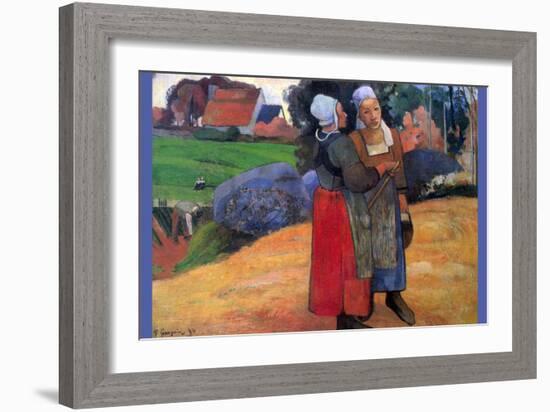 Breton Farmers-Paul Gauguin-Framed Art Print