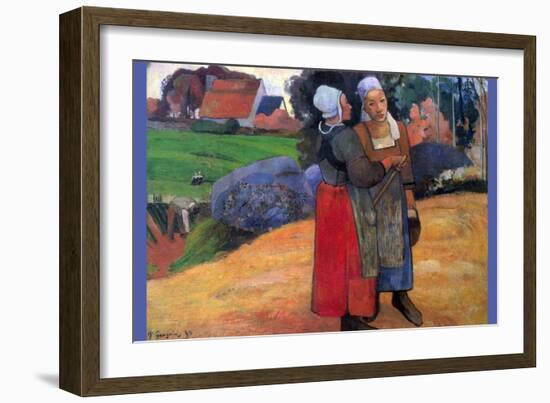 Breton Farmers-Paul Gauguin-Framed Art Print