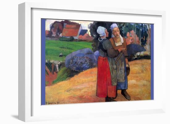 Breton Farmers-Paul Gauguin-Framed Art Print