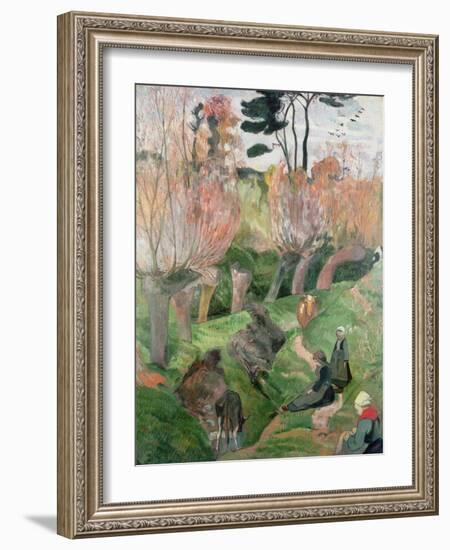 Breton Landscape, 1889-Paul Gauguin-Framed Giclee Print