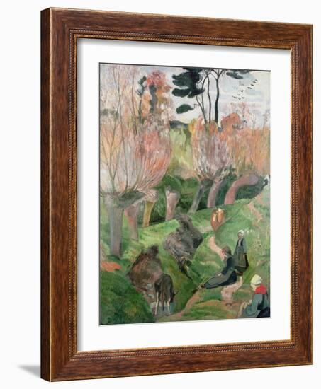 Breton Landscape, 1889-Paul Gauguin-Framed Giclee Print