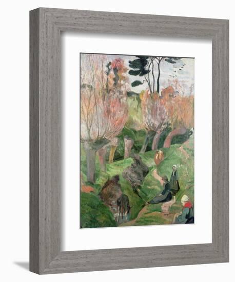 Breton Landscape, 1889-Paul Gauguin-Framed Giclee Print