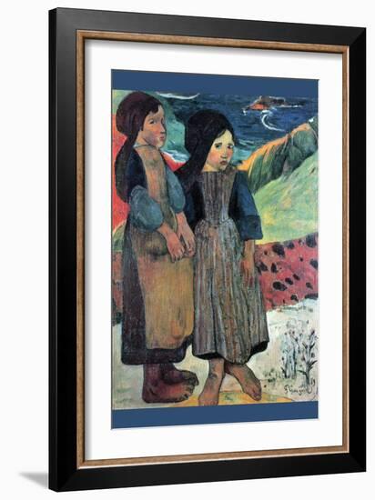 Breton Near Sea-Paul Gauguin-Framed Art Print