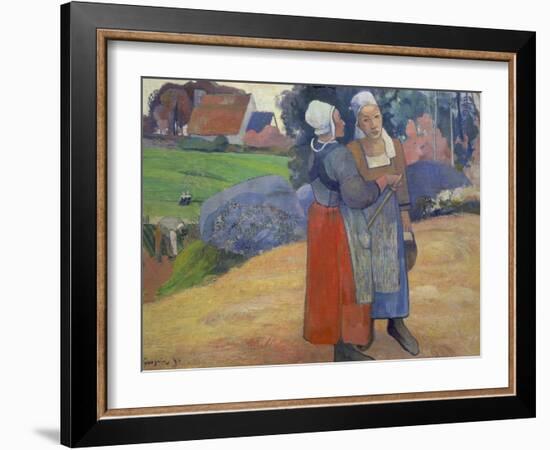 Breton Peasant Women Having a Conversation, 1894-Paul Gauguin-Framed Giclee Print