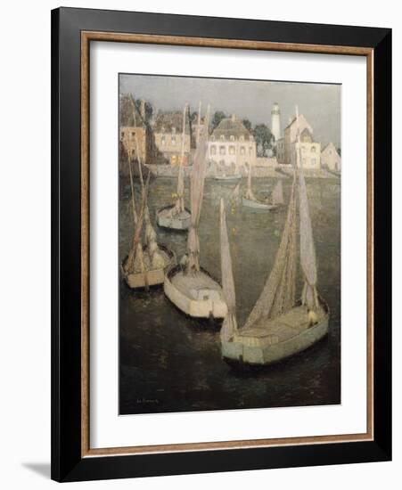 Breton Port by Moonlight; Port Breton Au Clair De Lune-Henri Eugene Augustin Le Sidaner-Framed Giclee Print