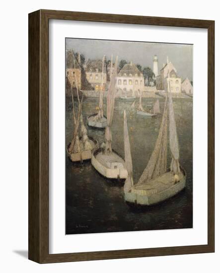 Breton Port by Moonlight-Henri Eugene Augustin Le Sidaner-Framed Giclee Print