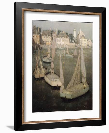 Breton Port by Moonlight-Henri Eugene Augustin Le Sidaner-Framed Giclee Print