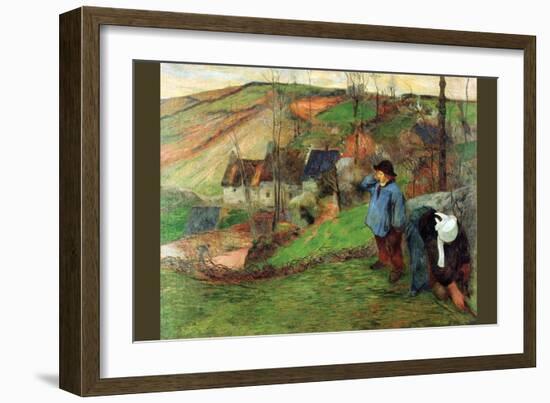 Breton Shepherd-Paul Gauguin-Framed Art Print