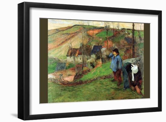 Breton Shepherd-Paul Gauguin-Framed Art Print