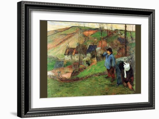 Breton Shepherd-Paul Gauguin-Framed Art Print