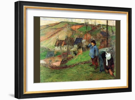 Breton Shepherd-Paul Gauguin-Framed Art Print