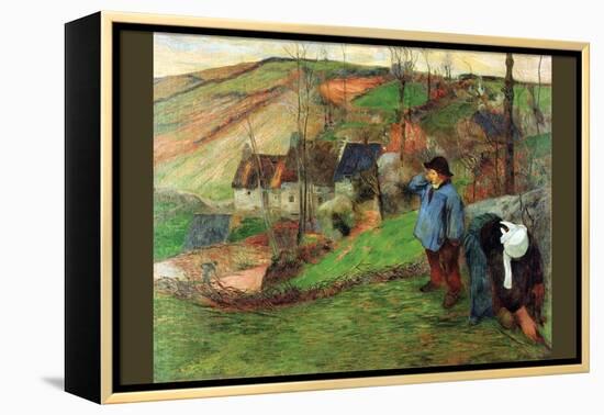 Breton Shepherd-Paul Gauguin-Framed Stretched Canvas