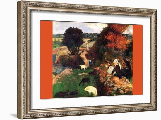 Breton Shepherds-Paul Gauguin-Framed Art Print