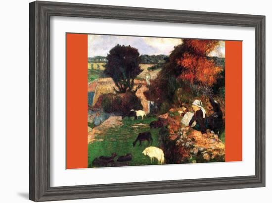 Breton Shepherds-Paul Gauguin-Framed Art Print