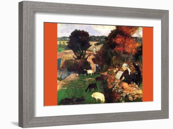 Breton Shepherds-Paul Gauguin-Framed Art Print