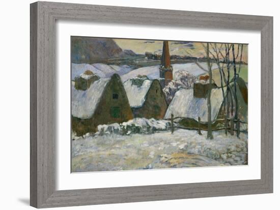 Breton Village Under Snow, 1894-Paul Gauguin-Framed Giclee Print