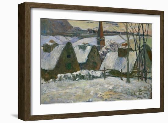 Breton Village Under Snow, 1894-Paul Gauguin-Framed Giclee Print