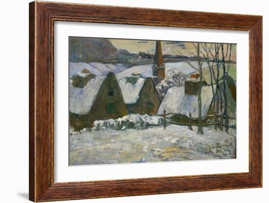 Breton Village Under Snow, 1894-Paul Gauguin-Framed Giclee Print
