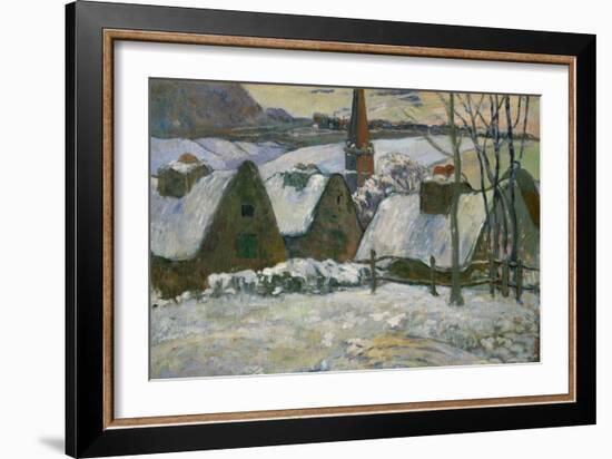 Breton Village Under Snow, 1894-Paul Gauguin-Framed Giclee Print