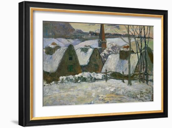 Breton Village Under Snow, 1894-Paul Gauguin-Framed Giclee Print