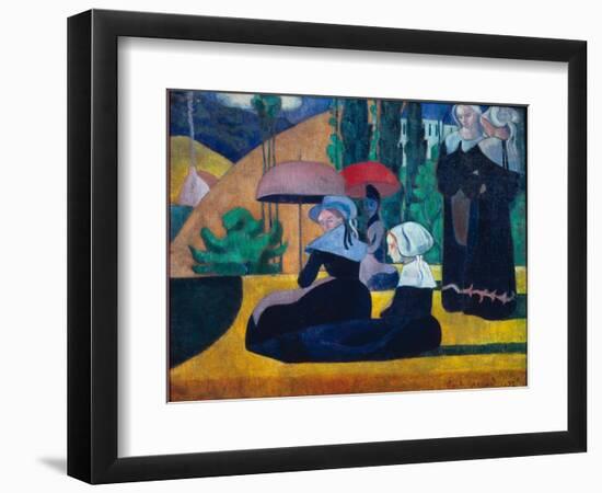 Breton Women in the Shade, 1892 (Oil on Canvas)-Emile Bernard-Framed Giclee Print