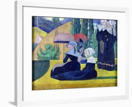 Breton Women in the Shade, 1892-Emile Bernard-Framed Giclee Print