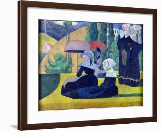 Breton Women in the Shade, 1892-Emile Bernard-Framed Giclee Print