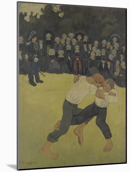 Breton Wrestling, 1890-1891-Paul Sérusier-Mounted Giclee Print