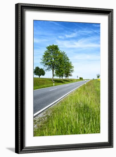 Breuberg, Hesse, Germany, Country Road in Spring-Bernd Wittelsbach-Framed Photographic Print