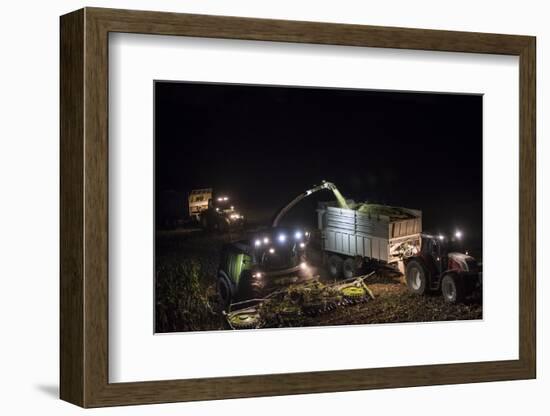 Breuberg, Hesse, Germany, Maize Harvest by Night-Bernd Wittelsbach-Framed Photographic Print