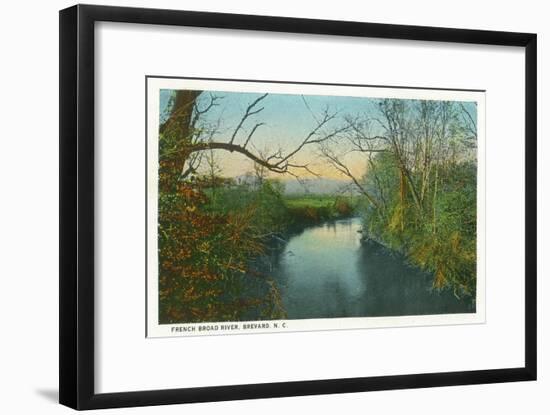 Brevard, North Carolina - French Broad River Scene-Lantern Press-Framed Art Print