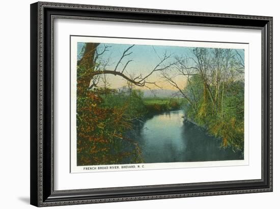 Brevard, North Carolina - French Broad River Scene-Lantern Press-Framed Art Print