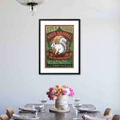 Brevard North Carolina White Squirrel Art Print By Lantern