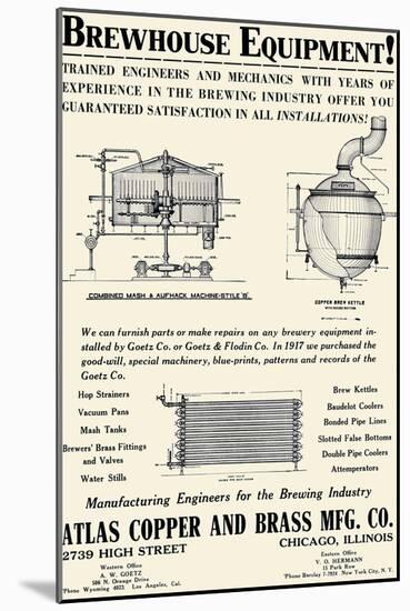 Brewhouse Equipment-null-Mounted Art Print
