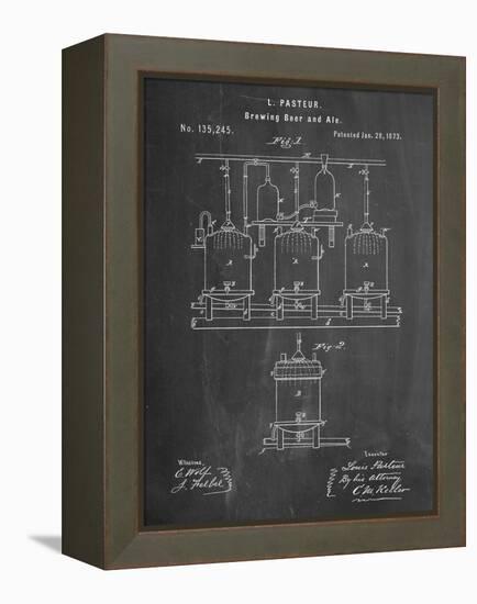 Brewing Beer Patent-null-Framed Stretched Canvas