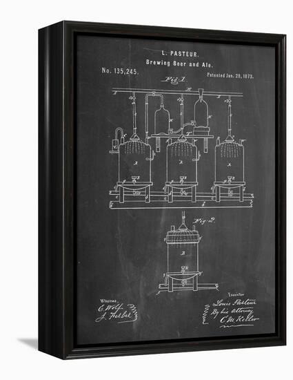 Brewing Beer Patent-null-Framed Stretched Canvas