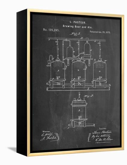 Brewing Beer Patent-null-Framed Stretched Canvas