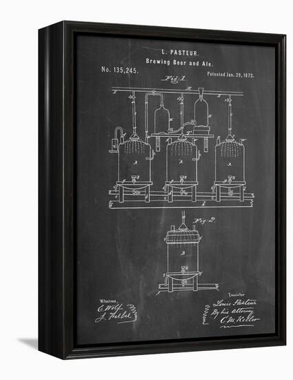 Brewing Beer Patent-null-Framed Stretched Canvas