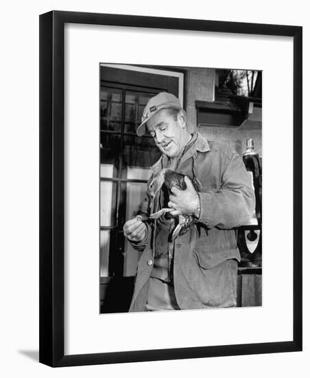 Brewing Scion August A. Busch, Jr. Banding Wounded Duck on His Family's Estate-Margaret Bourke-White-Framed Photographic Print