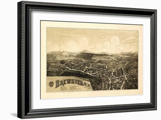 Brewster, New York - Panoramic Map-Lantern Press-Framed Art Print