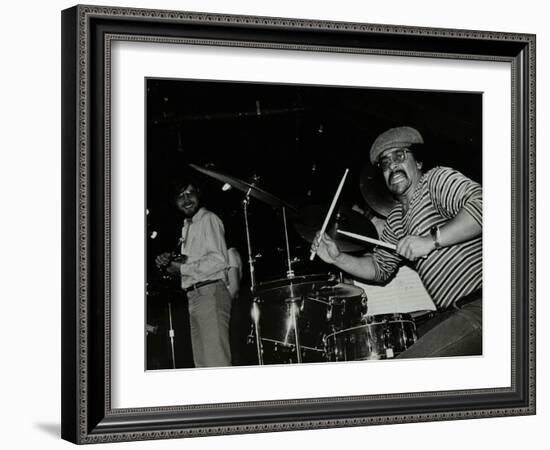 Brian Abrahams (Drums) and Guy Barker (Trumpet) on Stage at the Stables, Wavendon, Buckinghamshire-Denis Williams-Framed Photographic Print