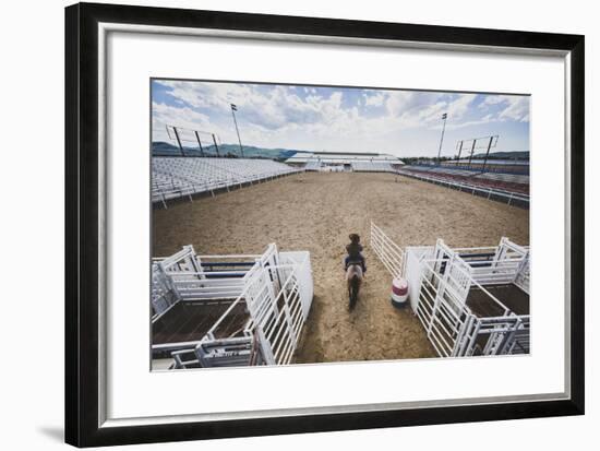 Brian Billings Exercising His Horse At The Oakley Rodeo Grounds, Oakley, Utah-Louis Arevalo-Framed Photographic Print