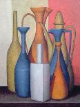 Long Necked Bottles in Space with Terracotta Bowl-Brian Irving-Framed Giclee Print