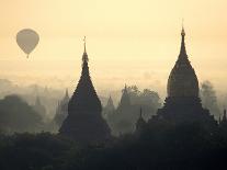 Hot Air Balloon over the Temple Complex of Pagan at Dawn, Burma-Brian McGilloway-Premier Image Canvas