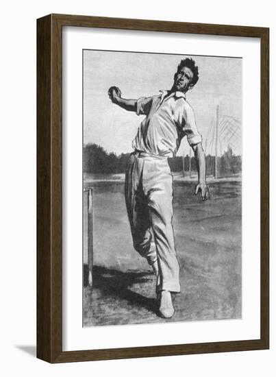 Brian Statham, Captain of Lancashire Cricket Club-Ralph Bruce-Framed Giclee Print